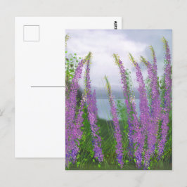 Hübsche Lupine-Blume am See Postkarte