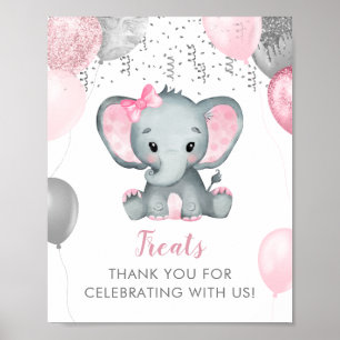 Hübsche Mädchen Elefant Ballons Baby Shower Süßigk Poster