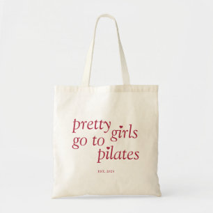 Hübsche Mädchen gehen zu Pilates Stylisch Custom Tragetasche
