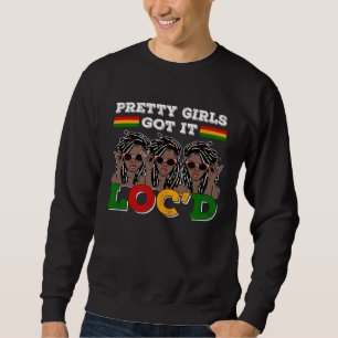 Hübsche Mädchen haben lokalisiertes Haar Melanin A Sweatshirt
