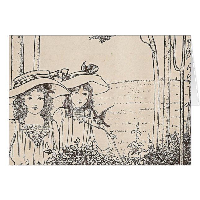 Hübsche Mädchen im Wald (Vorderseite (Horizontal))