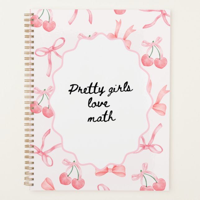 Hübsche Mädchen lieben Mathe Notizbuch – Süß und i Planer (Vorderseite)