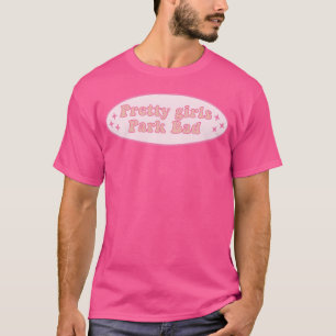 Hübsche Mädchen parken schlecht Lustiges rosa Schi T-Shirt