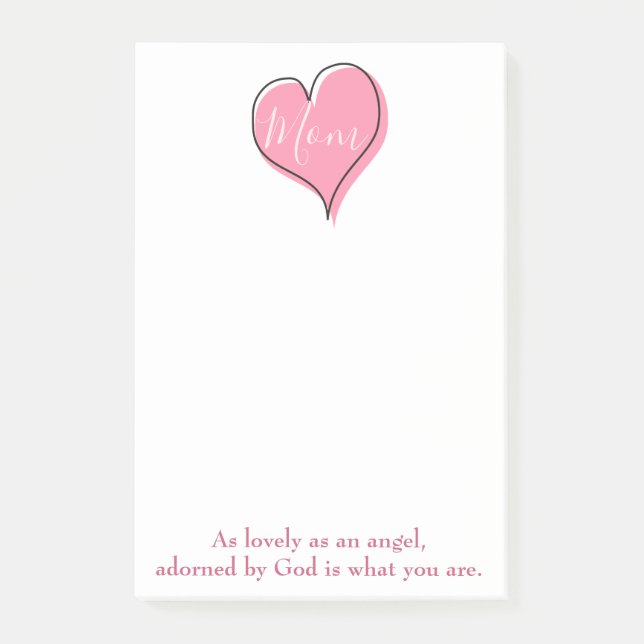 Hübsche Mama des rosa Herzens Post-it Klebezettel (Vorderseite)