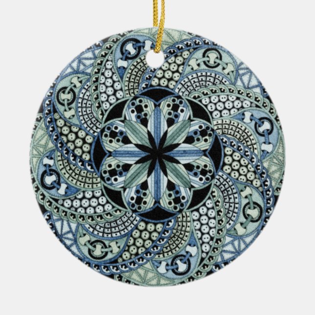 Hübsche Mandala Keramik Ornament (Vorne)