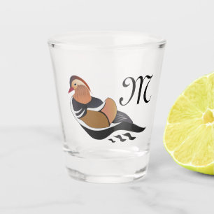 Hübsche Mandarinenente Schnapsglas