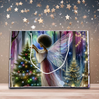 Hübsche Märchen, die den Weihnachtsbaum dekorieren Große Geschenktüte