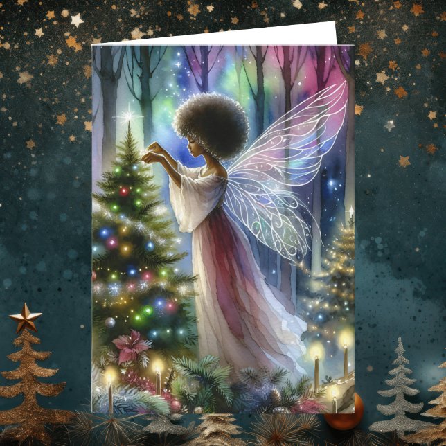 Hübsche Märchen, die den Weihnachtsbaum dekorieren Karte (Von Creator hochgeladen)