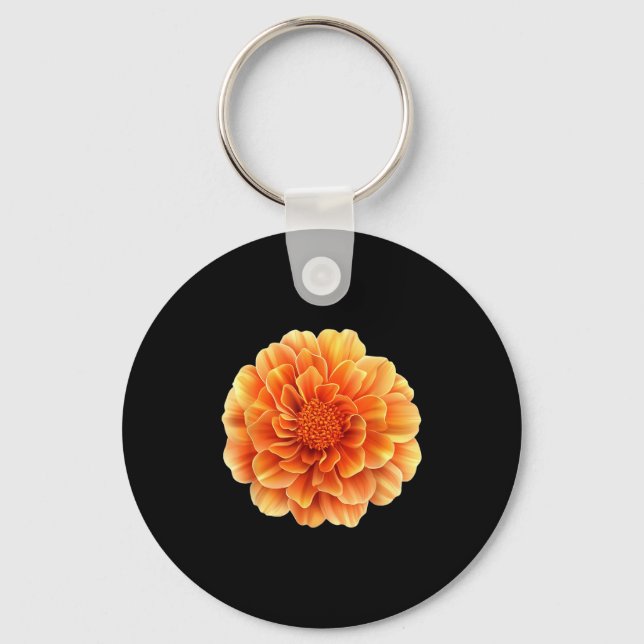 Hübsche Marigold-Blume Schlüsselanhänger (Vorderseite)