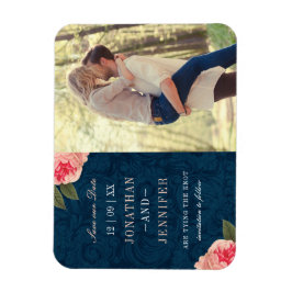 Hübsche Marine und Korallen Save the Date Postkart Magnet