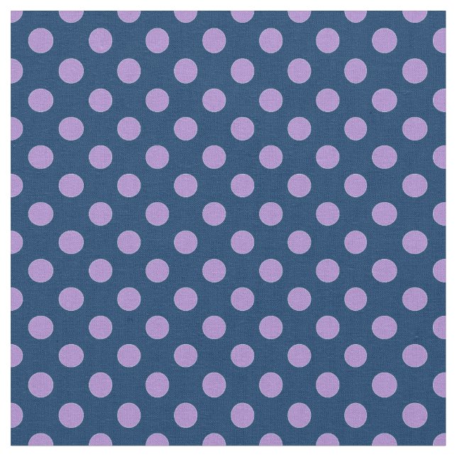 Hübsche Mauve- und Navy-Blue-Polka-Dots Stoff (Nahaufnahme)