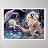 Hübsche Meerjungfrau in Meerposter