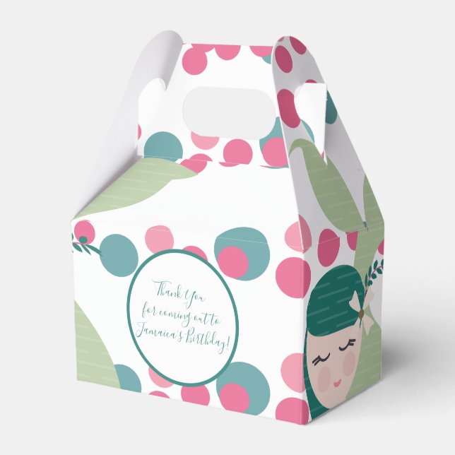 Hübsche Meerjungfrau Pink und grüne Confetti Geschenkschachtel (Vorderseite)