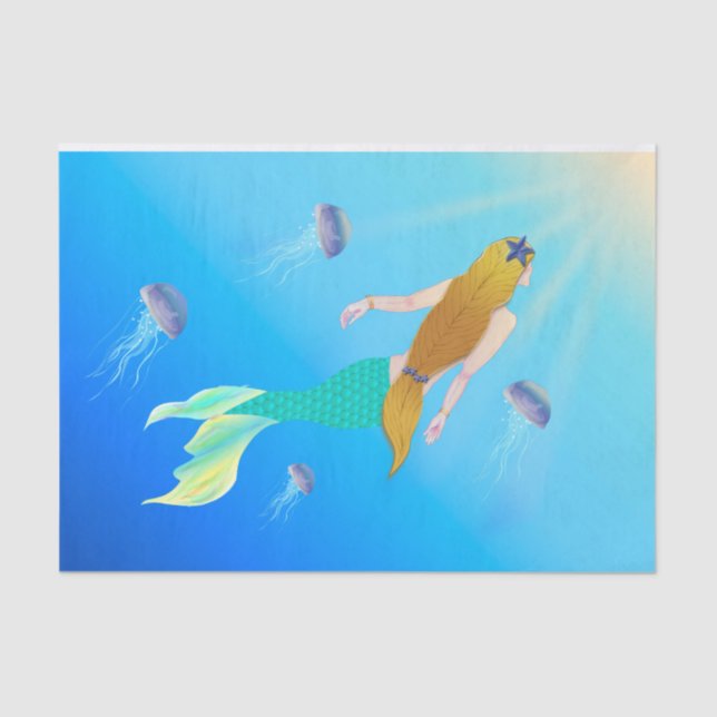 Hübsche Meerjungfrau Prinzessin Baden an der Oberf Seidenpapier (Vorderseite)