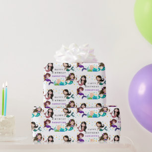 Hübsche Meerjungfrauen unter dem Meer Geburtstag Geschenkpapier