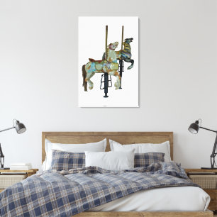 Hübsche Mergo Round Carousel Pferde Leinwanddruck