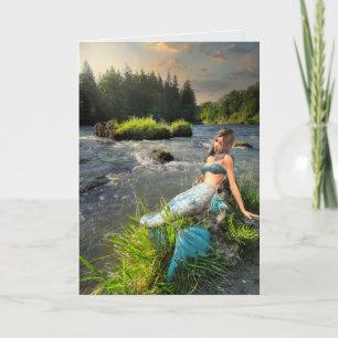 HÜBSCHE MERMAID ART BIRTHDAY Grußkarte Karte