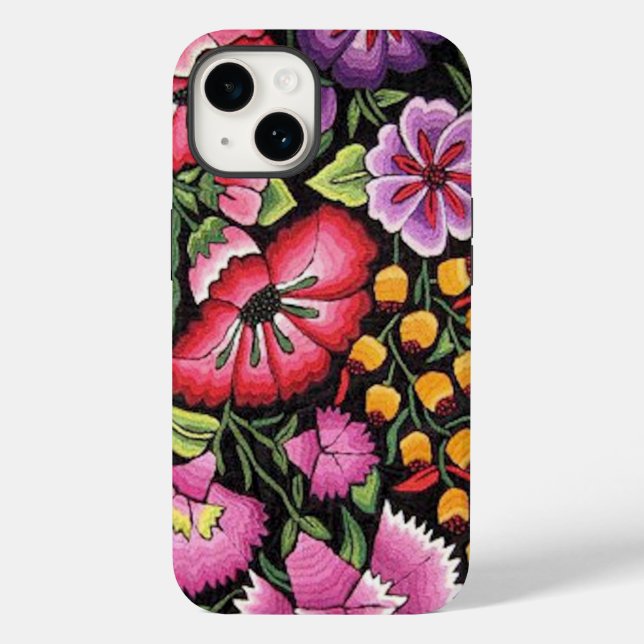 Hübsche mexikanische Stickerei - farbenfrohe Blume Case-Mate iPhone Hülle (Rückseite)