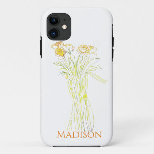 Hübsche minimale moderne Kontur der Blume für Frau Case-Mate iPhone Hülle