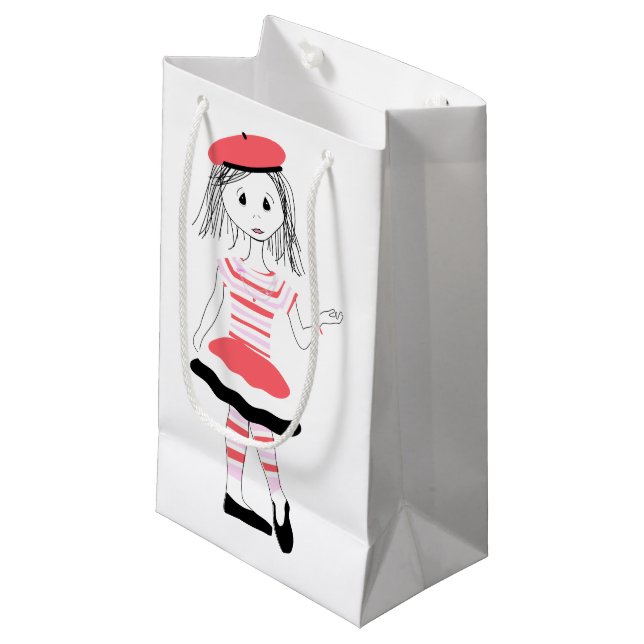 Hübsche Miss Fashionista Kleine Geschenktüte (Vorderseite Schrägansicht)