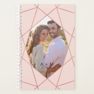 Hübsche moderne geometrische Rose Gold Blüte Planer