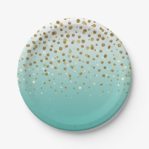 Hübsche moderne Imitate Gold Glitzer Confetti Pappteller