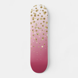 Hübsche moderne Imitate Gold Glitzer Confetti Skateboard