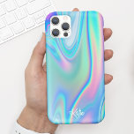 Hübsche moderne Imitate Iridesing mit Name<br><div class="desc">Dieses lustige Handy-Fall verfügt über einen Imitat irisierenden Hintergrund mit Ihrem Namen in modernen Kalligraphie-Skript. Das ist der perfekte Fall für jeden, der ein trendiges, aber glamouröses Design will, das sich durch seine besondere Note auszeichnet. Fügen Sie Ihren Namen hinzu, um dieses Design anzupassen. Es ist auch ein wunderschönes Geburtstag-...</div>