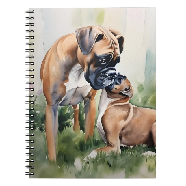 HÜBSCHE MOMMA- UND BABY-BOXER-Hunde Notizblock (Vorderseite)