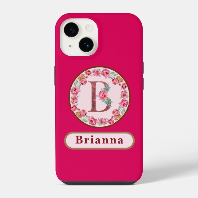 Hübsche Monogramm B Blumen Case-Mate iPhone-Hülle iPhone Hülle (Rückseite)
