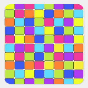 Hübsche Mosaikfliesen-Muster Quadratischer Aufkleber