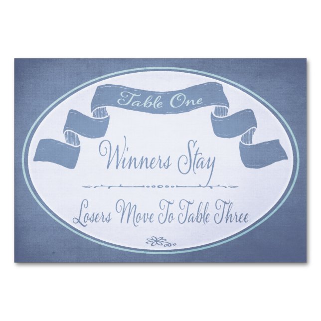 Hübsche Multifunktionsband-Bunco-Tischkarte Nr. 1 Tischnummer (Vorderseite)