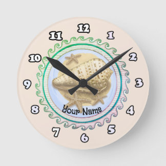 Hübsche Muscheluhr Runde Wanduhr