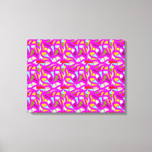 Hübsche Muster in Rosa und Regenbogenfarben Leinwanddruck (Vorderseite)