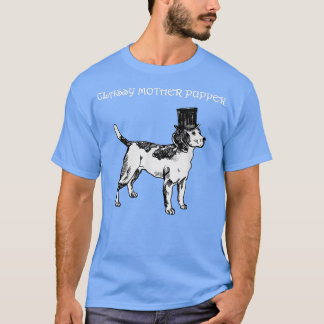 Hübsche Mutter Oberhund in einem Tophat Vizsla in  T-Shirt