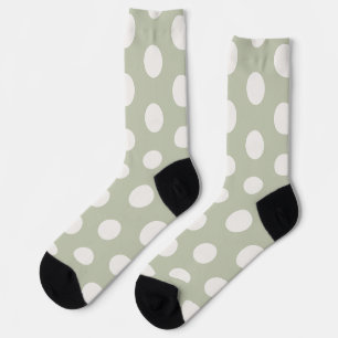 Hübsche nahtlose Polka-Punkte l Grün/Weiß Socken