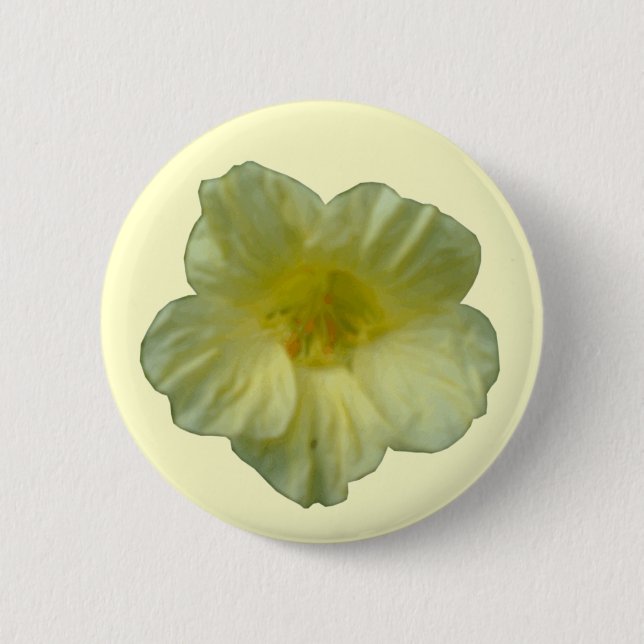 Hübsche Nasturtium-Blume Button (Vorderseite)