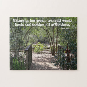 Hübsche Naturwanderung mit Zitat von John Muir Puzzle