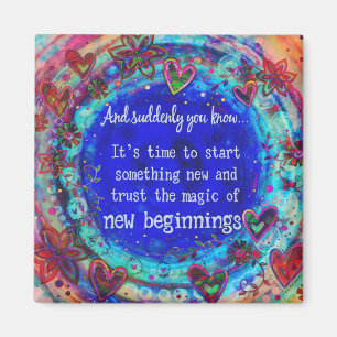 Hübsche neue Anfänge Inspirationsförderung Magnet
