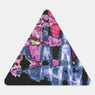 Hübsche Niedliche Lila Asche Grau- und Schwarzwass Dreieckiger Aufkleber