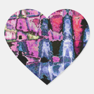 Hübsche Niedliche Lila Asche Grau- und Schwarzwass Herz-Aufkleber