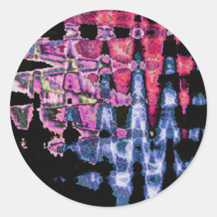 Hübsche Niedliche Lila Asche Grau- und Schwarzwass Runder Aufkleber