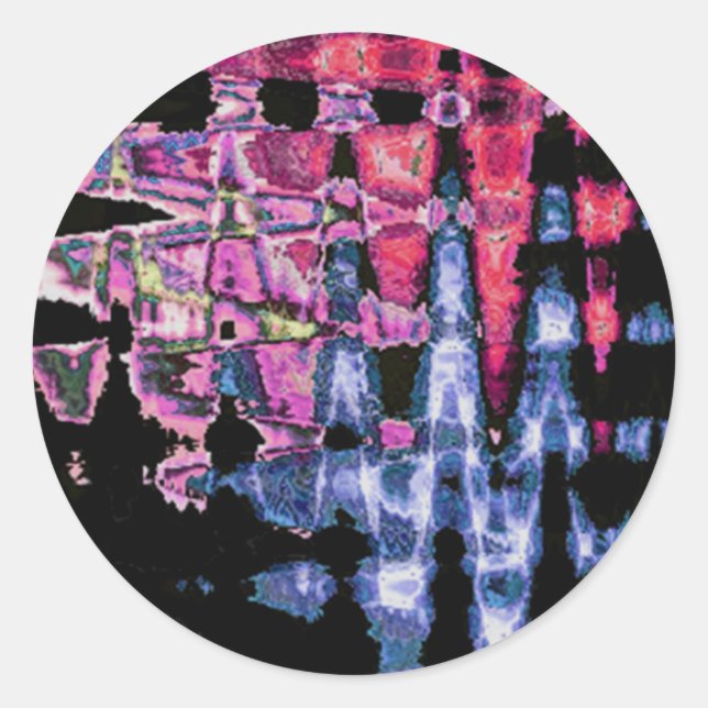 Hübsche Niedliche Lila Asche Grau- und Schwarzwass Runder Aufkleber (Vorderseite)