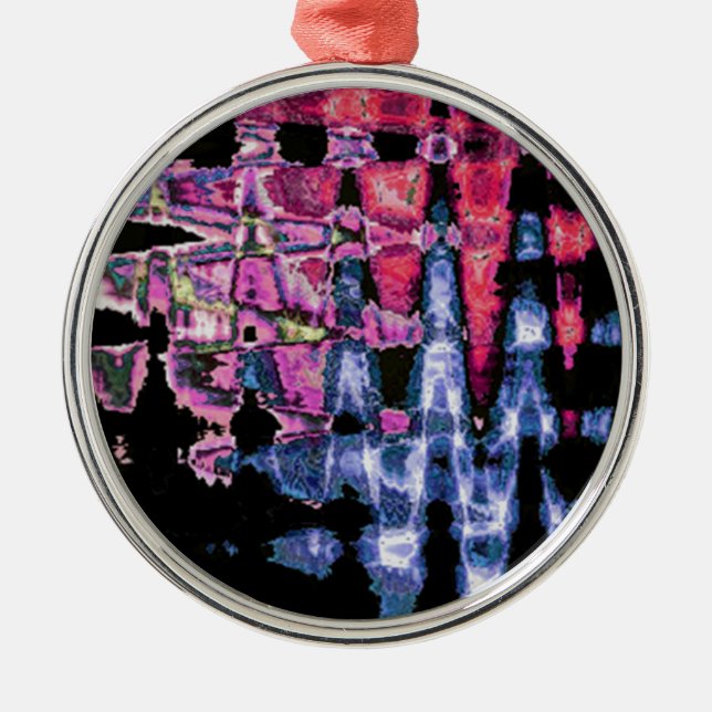 Hübsche Niedliche Lila Asche Grau- und Schwarzwass Silbernes Ornament (Vorne)