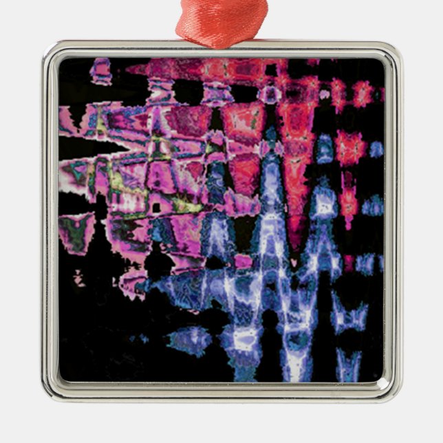 Hübsche Niedliche Lila Asche Grau- und Schwarzwass Silbernes Ornament (Vorne)