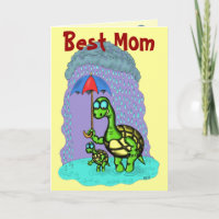 Hübsche niedliche Schildkröten Best Mama Grußkarte