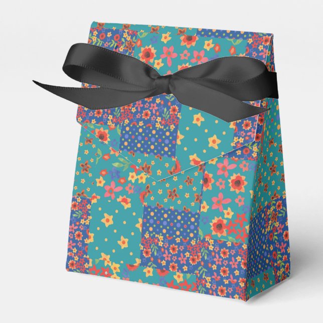 Hübsche Nostalgische Imitate Patchwork Zelt Gefall Geschenkschachtel (Vorderseite)