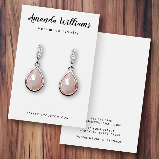 Hübsche Ohrmarkierungskarten (Pretty script white earring display cards)