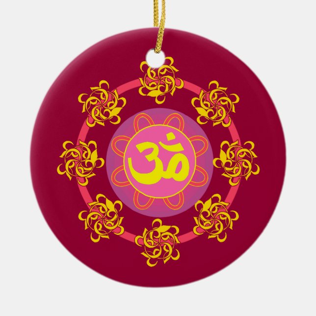 Hübsche Om-Symbolschmuck Keramikornament (Vorne)