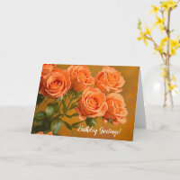 Hübsche Orange Rose Art Geburtstagskarte